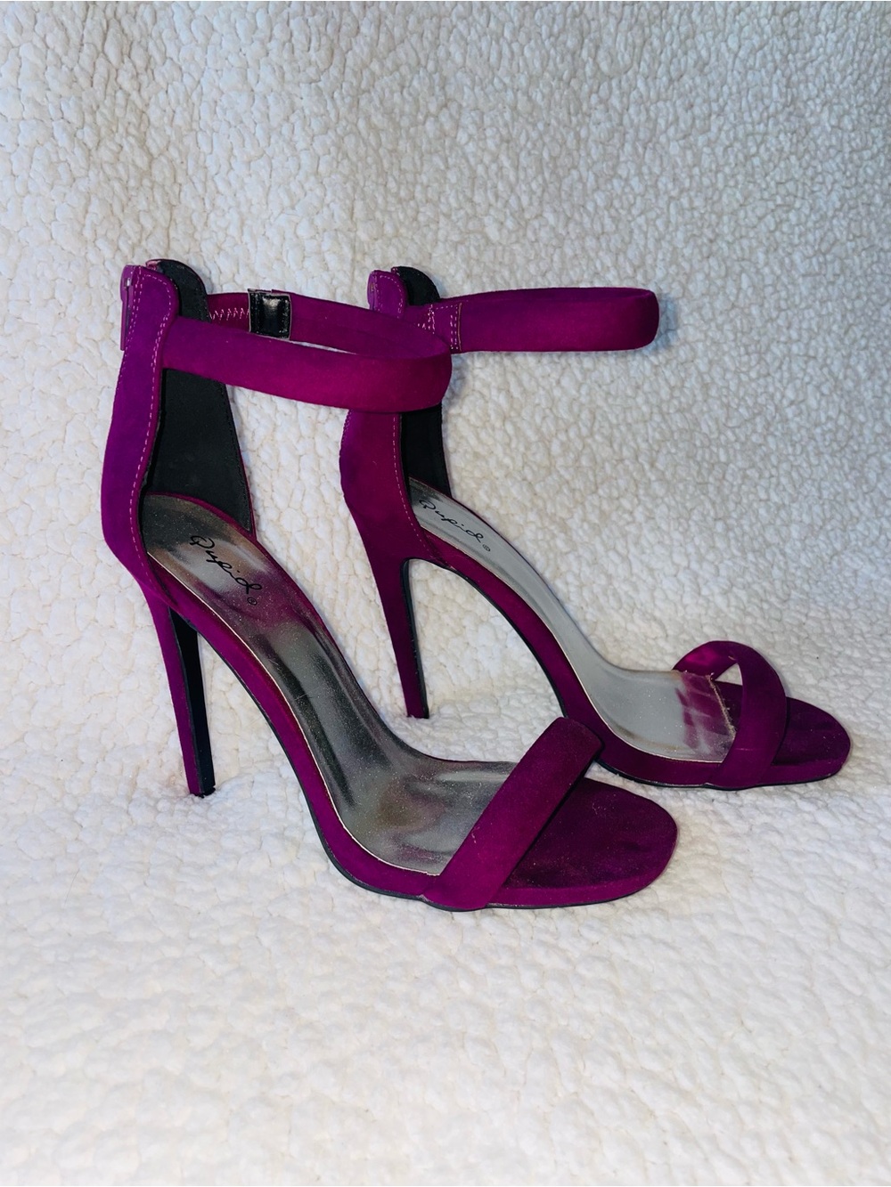Qupid Magenta Ankle-Strap Stiletto Sandals - Women